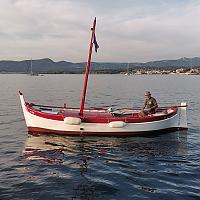 Le Biou, pointu amaré au Brusc nous accompagne pour l'essai en mer